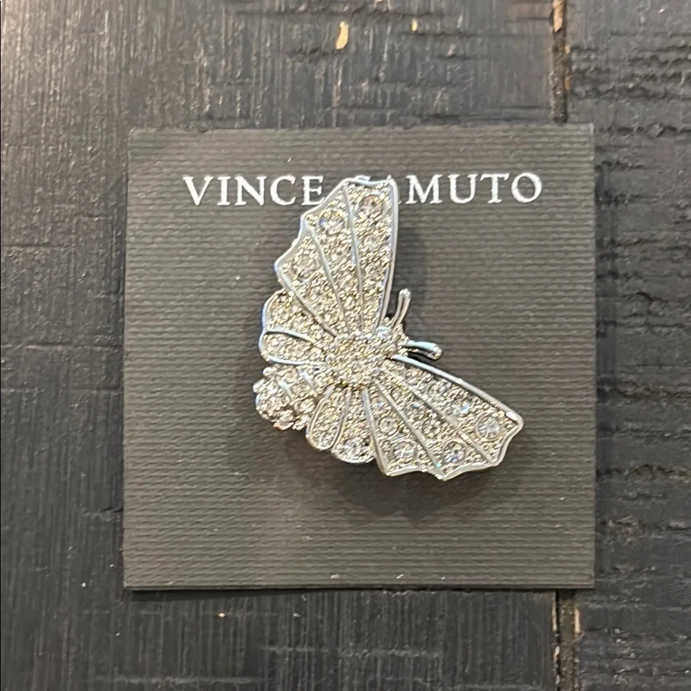 NWT Vince Camuto Silver Butterfly Rhinestone Brooch​